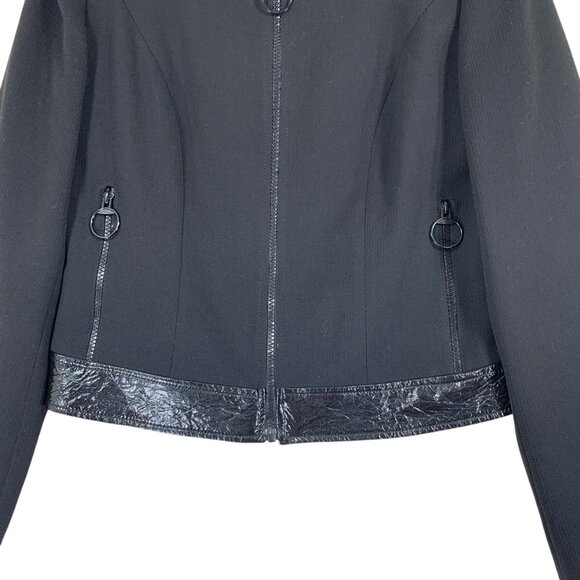 Patrick Mendez France wool blend black cropped jacket zipper size 2 - Picture 9 of 13